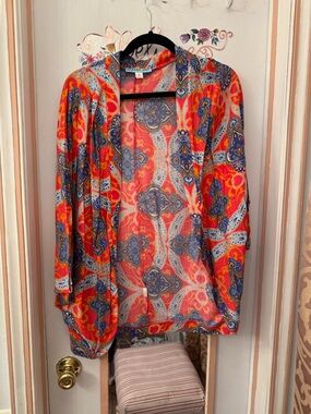 dina be Red and Blue Paisley jacket